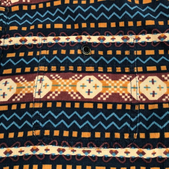 Roark Shirt Men's M Multicolor Aztec Flannel 100% Cotton Pocket Logo Button Down - Picture 7 of 16